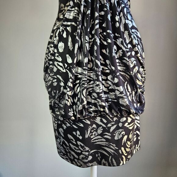 Taboo Metallic Animal Print Sheath Dress Women's Small Babydoll Y2K Club Bling - Picture 5 of 9